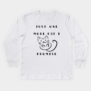 cute kawaii chibi kitten best friend, just one more cat i   promise Kids Long Sleeve T-Shirt